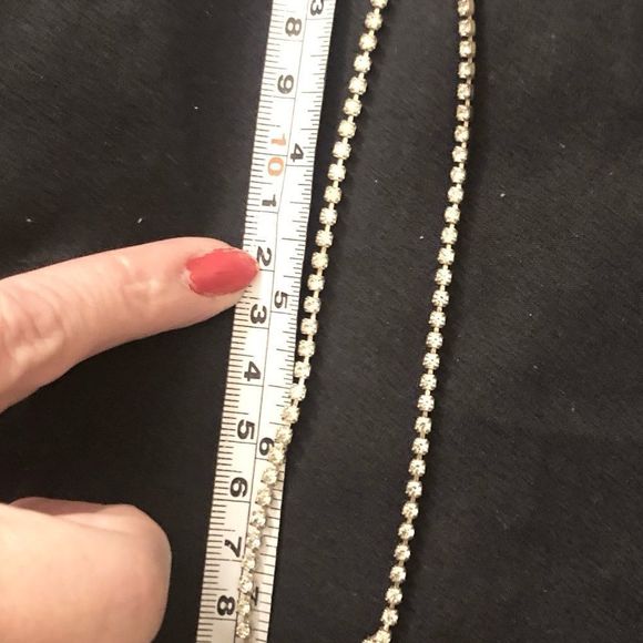 Necklace, faceted crystal tennis 16” + 1” dangle - Picture 7 of 8